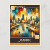 Carte Postale Maputo, Mozambique | Peinture Vintage (Devant)