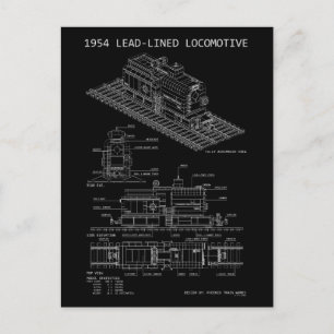 Carte Postale Maquette MOC de plan de locomotive blindée au plom