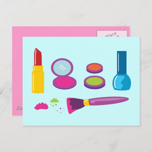 Carte Postale Maquillage coloré (Devant / Derrière)