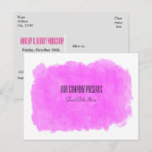 Carte Postale Maquillage rose beauté Atelier Glam tendance (Devant / Derrière)