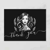 Carte Postale Maquilleur Coiffeur Moderne Noir Blanc Or (Devant)