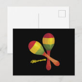 Carte Postale Maracas Musique mexicaine Sombrero Maraca Cadeau (Devant / Derrière)