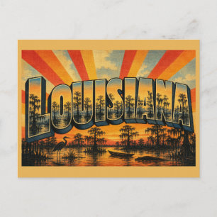 Carte Postale Marais Bayous de Louisiane Mousse Espagnole Art