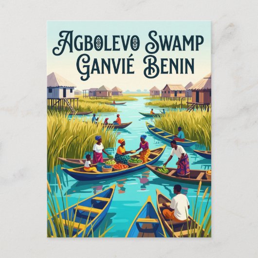 Carte Postale Marais d'Agbolevo Bénin (Devant)