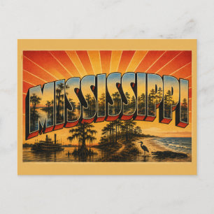 Carte Postale Marais de cyprès des pinèdes du Mississippi Art de