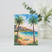 Carte Postale Marbella Beach Espagne aquarelle peinture (Debout devant)