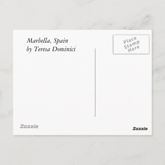 Carte Postale Marbella, Espagne (Dos)