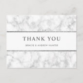 Carte Postale Marbre blanc moderne Merci Parties scintillant arg (Devant)