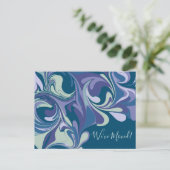 Carte Postale Marbre bleu Abstrait Nous avons déplacé le changem (Debout devant)