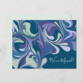 Carte Postale Marbre bleu Abstrait Nous avons déplacé le changem (Devant / Derrière)