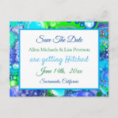 Carte Postale Marbre bleu vert pour peinture.Mariage Enregistrer (Devant)