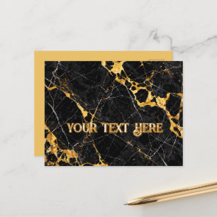 Carte Postale Marbre de luxe Noir Or Nero Portoro Design