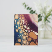 Carte Postale Marbre Fluide Céleste en Or Minuit (Debout devant)