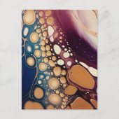 Carte Postale Marbre Fluide Céleste en Or Minuit (Devant)