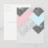 Carte Postale Marbre Géomtrique Pastel Design pointillé (Devant / Derrière)