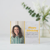 Carte Postale Marbre & Or Photo Invitation Anniversaire (Debout devant)
