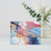 Carte Postale Marbre Pastel à l'Élégance Dorée (Debout devant)