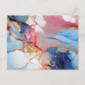Carte Postale Marbre Pastel à l'Élégance Dorée (Devant)
