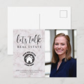 Carte Postale Marbre professionnel Coordonnées Photo Immobilier (Devant / Derrière)