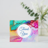 Carte Postale Marbre rose violet vert Abstrait Aquarelle (Debout devant)