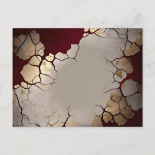 Carte Postale Marbre Rouge Avec Argent Et Or
