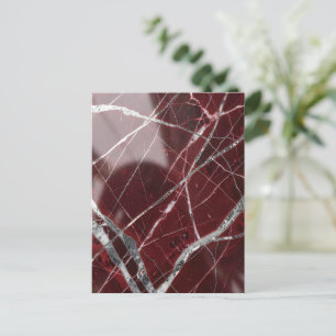 Carte Postale Marbre rouge brillant de luxe