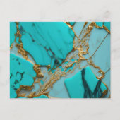 Carte Postale Marbre Turquoise aux Veines Dorées (Devant)