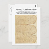 Carte Postale Marbury c. Madison, 5 U.S. 137 (1803) (Devant / Derrière)