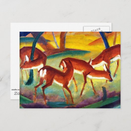 Carte Postale Marc - Red Deer I (Devant / Derrière)