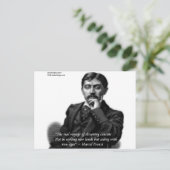 Carte Postale Marcel Proust & Citation célèbre (Debout devant)