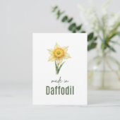 Carte Postale March Daffodil Birth Flower Wall Art Watercolor (Debout devant)