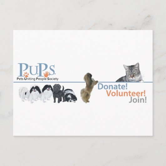 Carte Postale Marchandise de logo de PUPs (Devant)