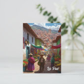 Carte Postale Marché à La Paz Bolivie Travel (Debout devant)
