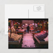 Carte Postale Marché à Paris (Devant / Derrière)