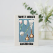Carte Postale Marché aux fleurs Amsterdam Vintage Tulip (Debout devant)