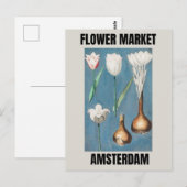 Carte Postale Marché aux fleurs Amsterdam Vintage Tulip (Devant / Derrière)
