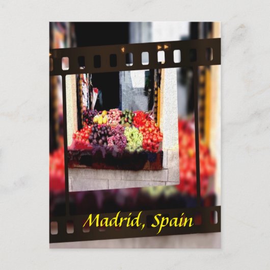 Carte Postale Marché aux fruits de fenêtre - Madrid, Espagne (Devant)