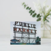 Carte Postale Marché aux poissons de Seattle (Debout devant)