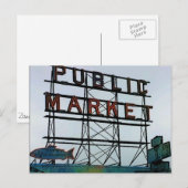 Carte Postale Marché aux poissons de Seattle (Devant / Derrière)