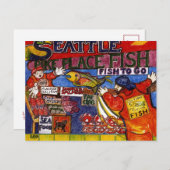 Carte Postale Marché aux poissons de Seattle (Devant / Derrière)