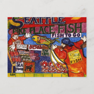 Carte Postale Marché aux poissons de Seattle