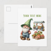 Carte Postale Marché aux puces cool gnome de marché fermier (Devant / Derrière)