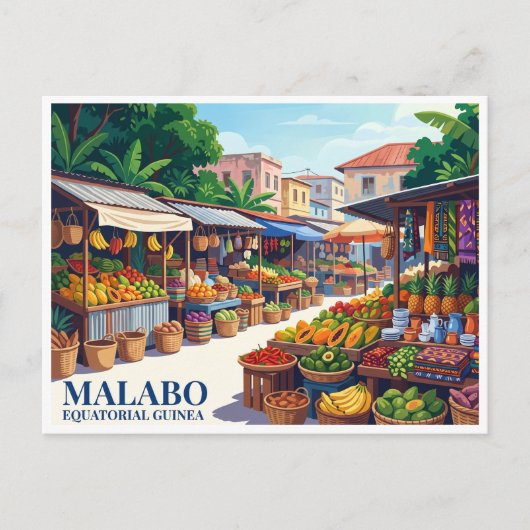 Carte Postale Marché central de Malabo Guinée équatoriale (Devant)