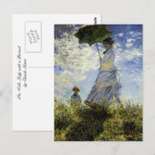 Carte Postale Marche, dame avec un Parasol (Devant / Derrière)