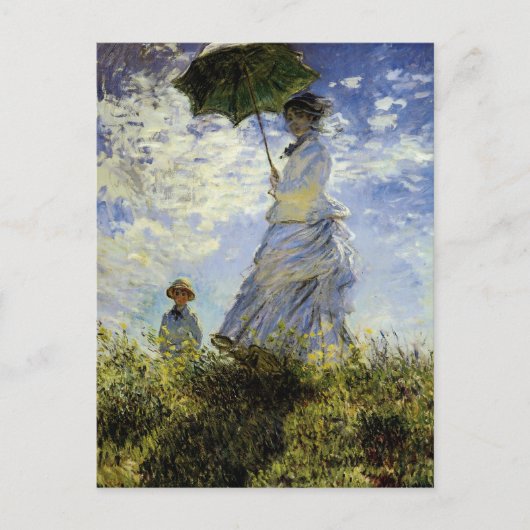 Carte Postale Marche, dame avec un Parasol (Devant)