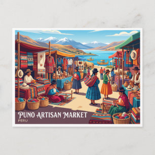 Carte Postale Marché d'artisanat de Puno Pérou