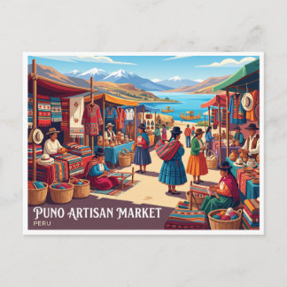 Carte Postale Marché d'artisanat de Puno Pérou