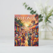 Carte Postale Marché de Cotonou Bénin (Debout devant)