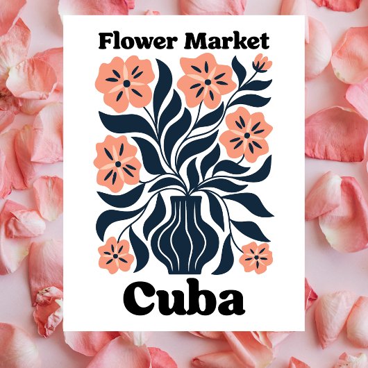 Carte Postale Marché de fleurs de Cuba Pot de fleurs et feuillag