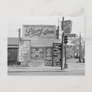 Carte Postale Marché de la bière et de l'alcool, 1938